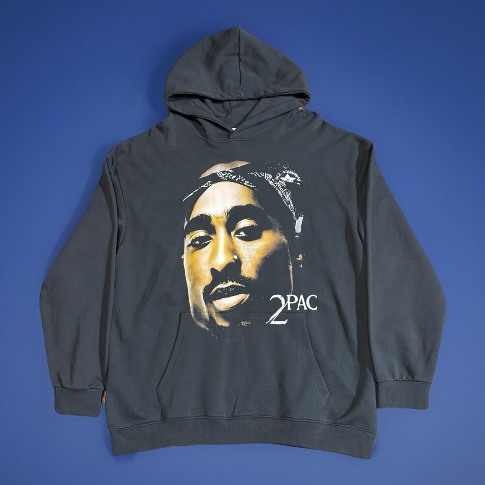 Tupac Shakur 2Pac Hoodie Sweatshirt Black XL (46-48) Graphic Hip Hop Rap